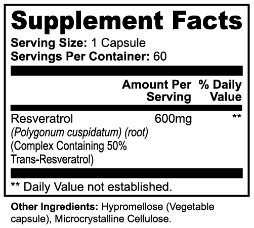 Resveratrol - NAD+ 600mg Peptide