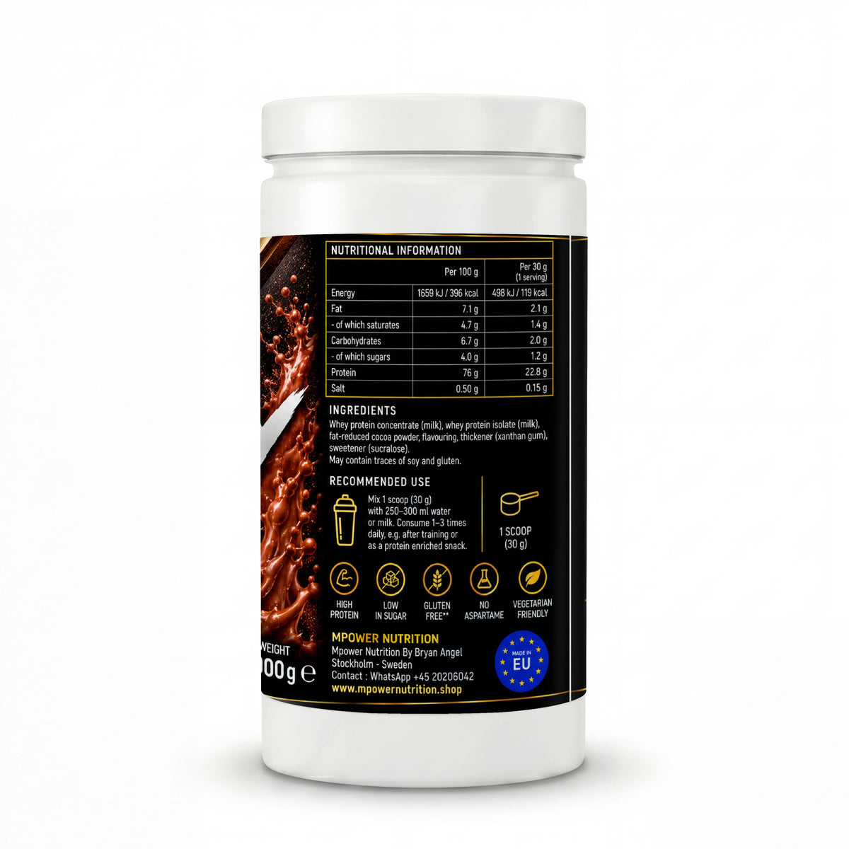 Mpower Premium Whey Protein Chocolate - 1000g